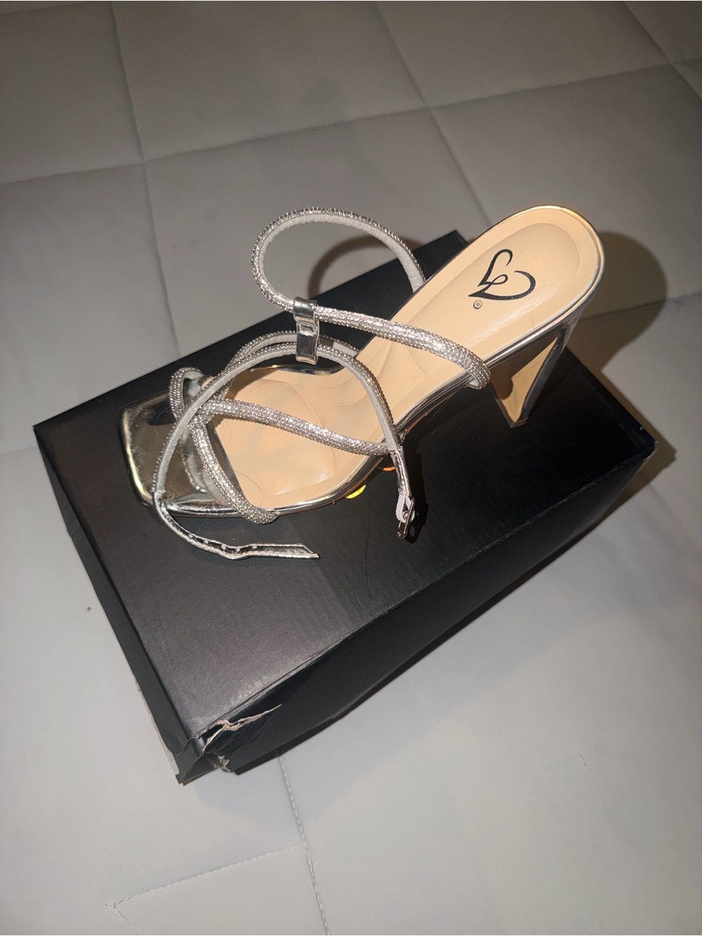 Windsor Silver Strappy Mid-Heel Sandal